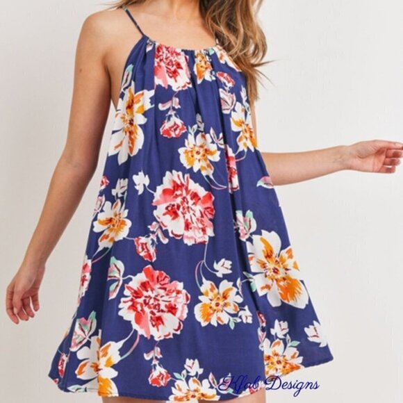 Floral Strappy Shift Dress - Picture 3 of 4